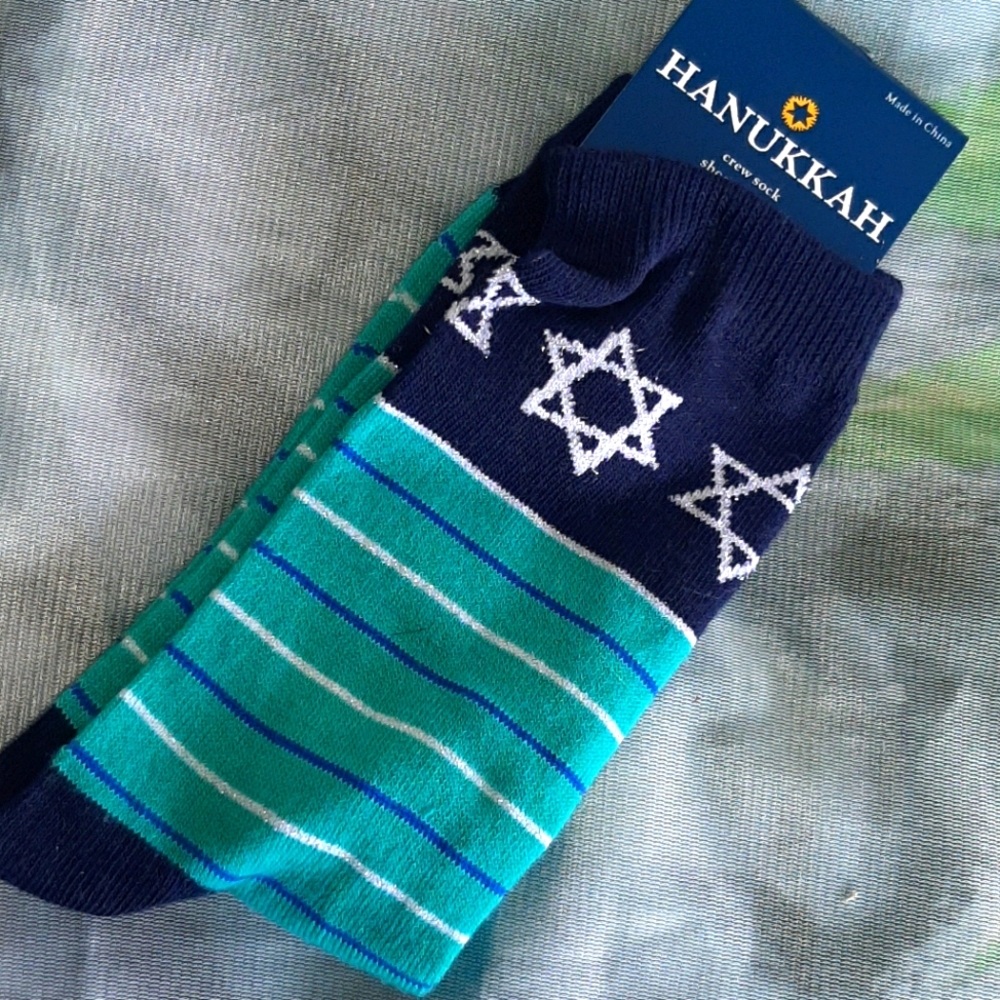 Hanukkah crew socks adults 4-10